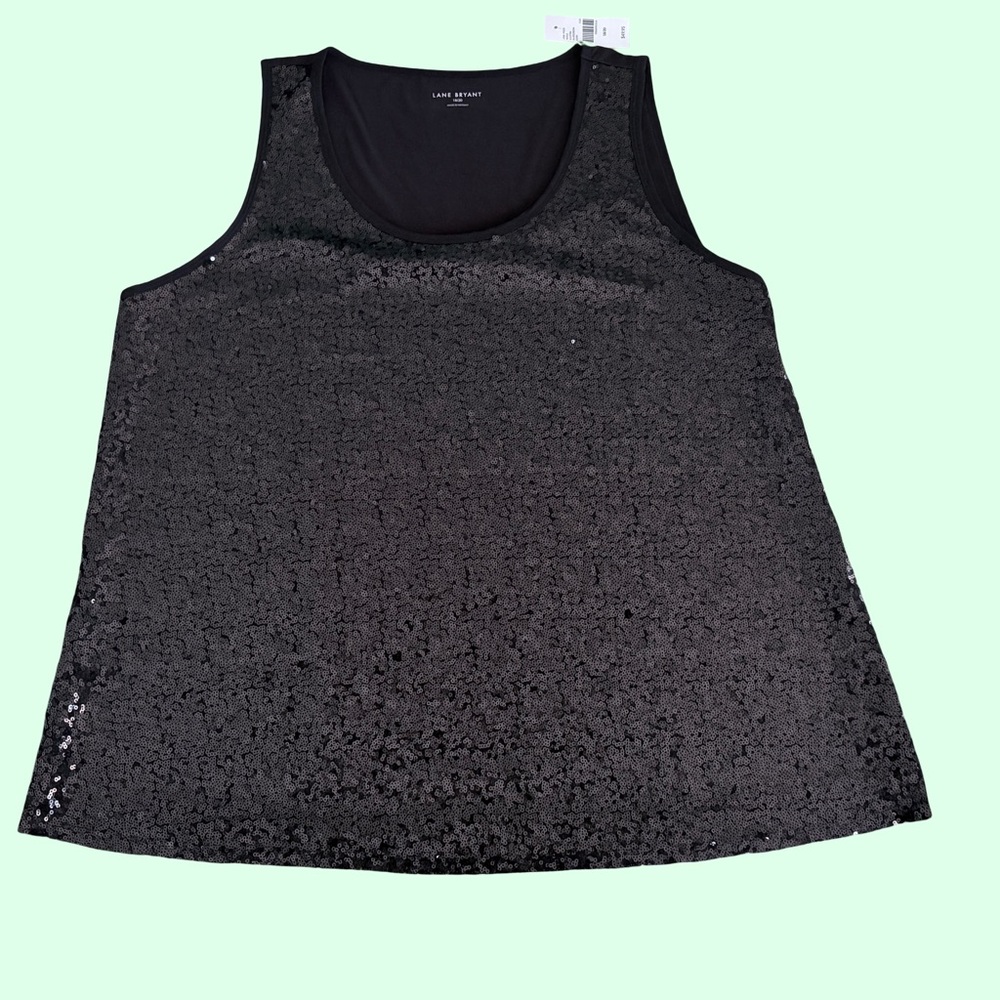 Lane Bryant Sequin Tank Top Black Size 18-20 - Picture 3 of 5